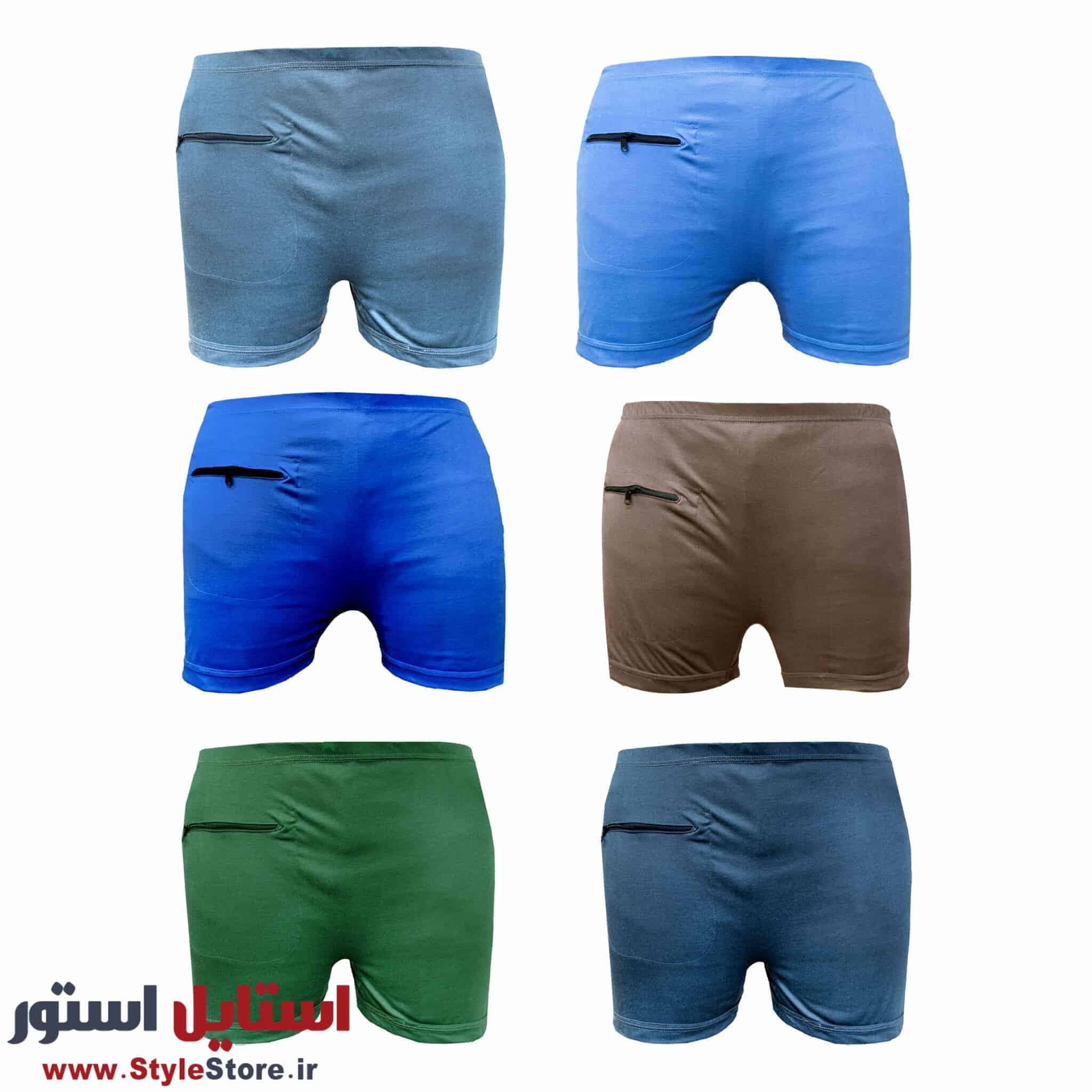 شورت مردانه حجت مدل زیپ دار مجموعه 6 عددی — تصویر ۲