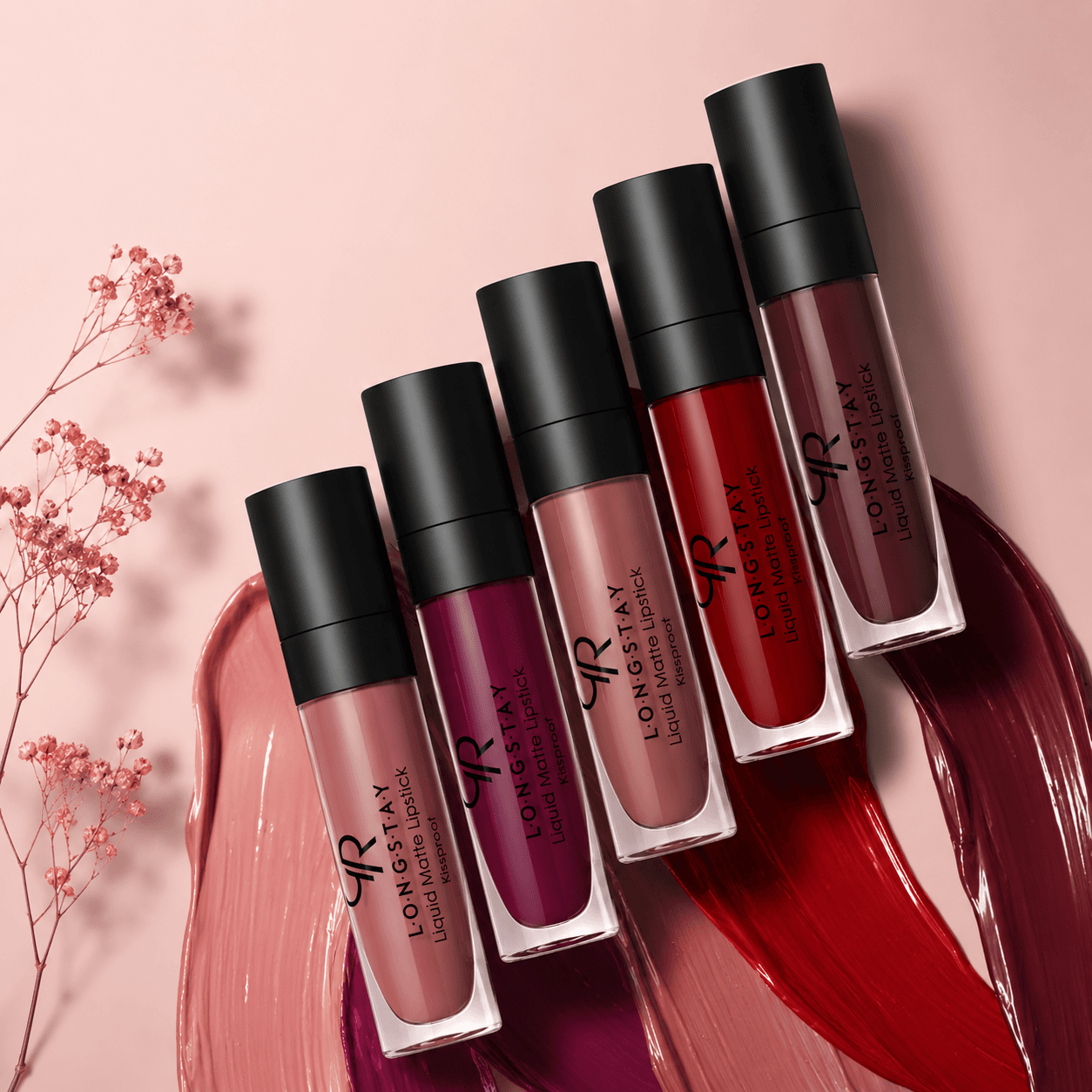 رژ لب مایع مات گلدن رز Long stay Liquid Matte Lipstick