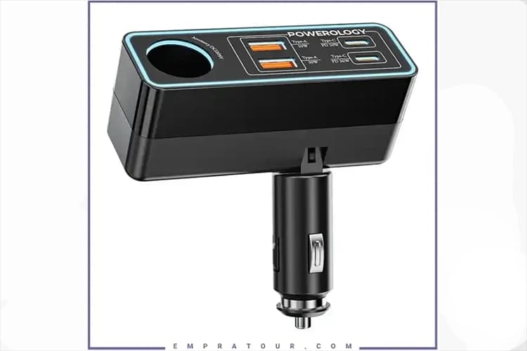 شارژر فندکی پاورولوژی Powerology Brio 125W Multi-Port Car Charger