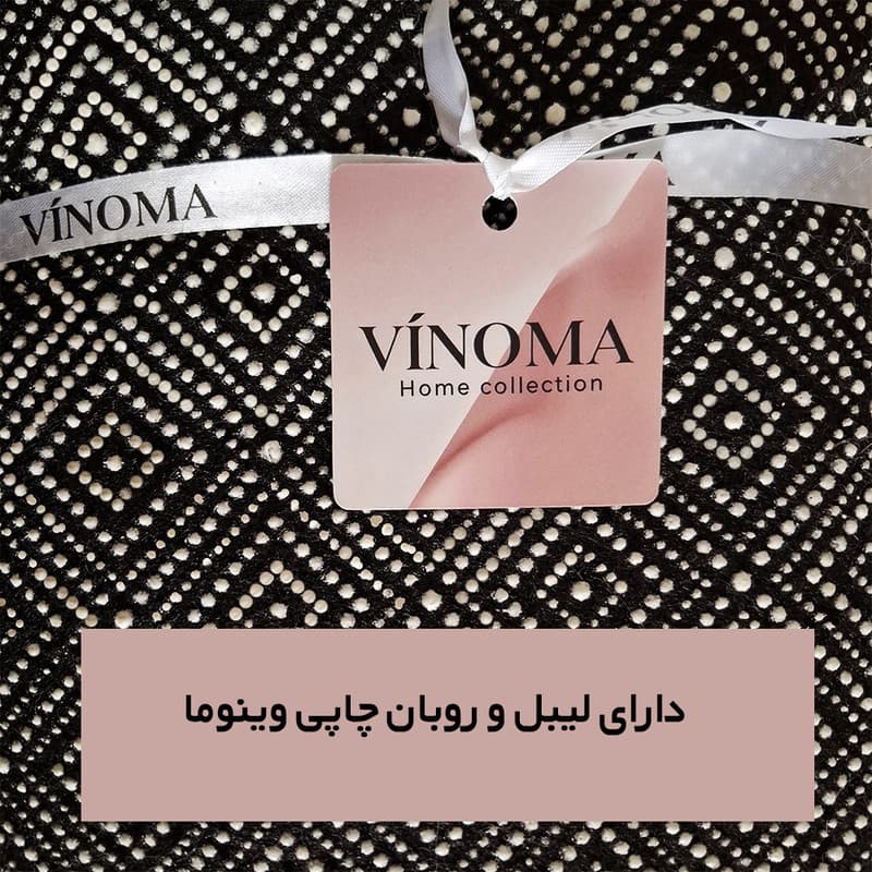 فرش ماشینی 1200 شانه وینوما زمینه مشکی حاشیه مشکی مدل خز پرز بلند مادام مستطیل — تصویر ۱۲