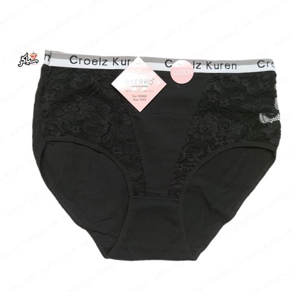 شورت سایز بزرگ ۲xl نخی گیپور رنگ مشکی