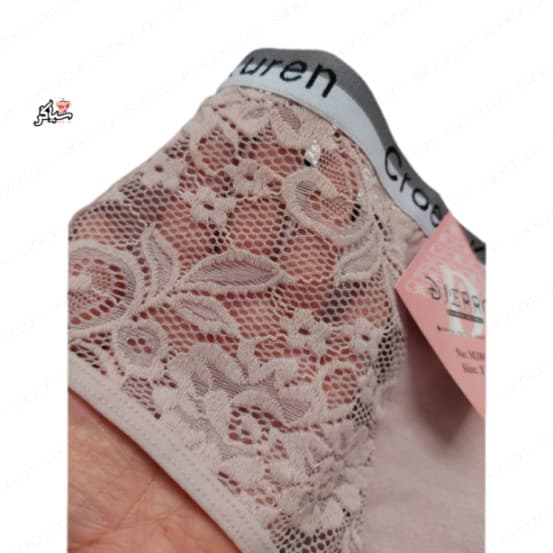 شورت سایز بزرگ نخی xl گیپور رنگ صورتی — تصویر ۴