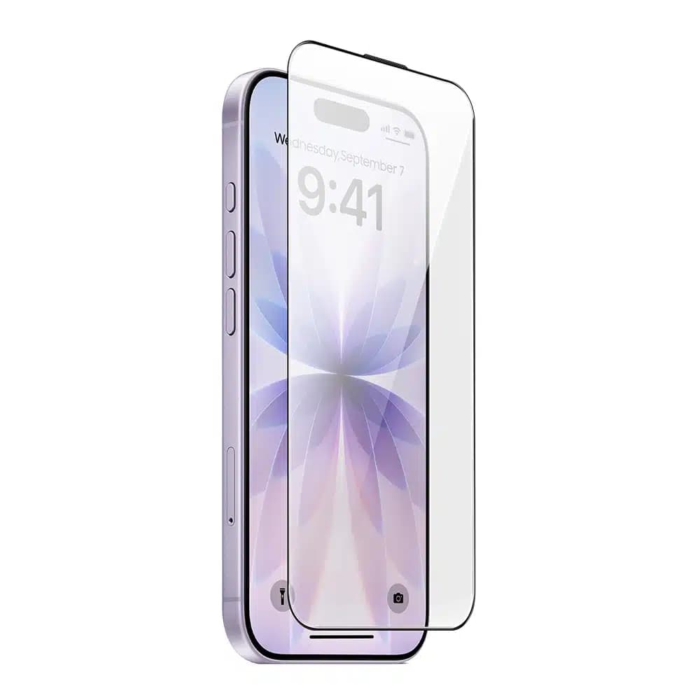 محافظ صفحه نمایش هیسکا H51 مناسب آیفون 13 تا 17، شفاف 9H فول کاور — تصویر ۳