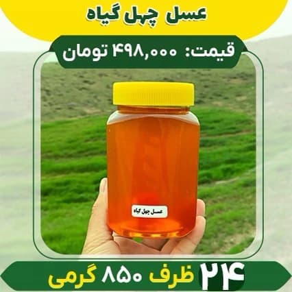 عسل چهل گیاه قیمت عمده ارسال رایگان (24 عدد 850گرمی)