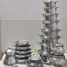 سرویس قابلمه روحی 39 پارچه چکشی دالبری دسته طلایی — تصویر ۲