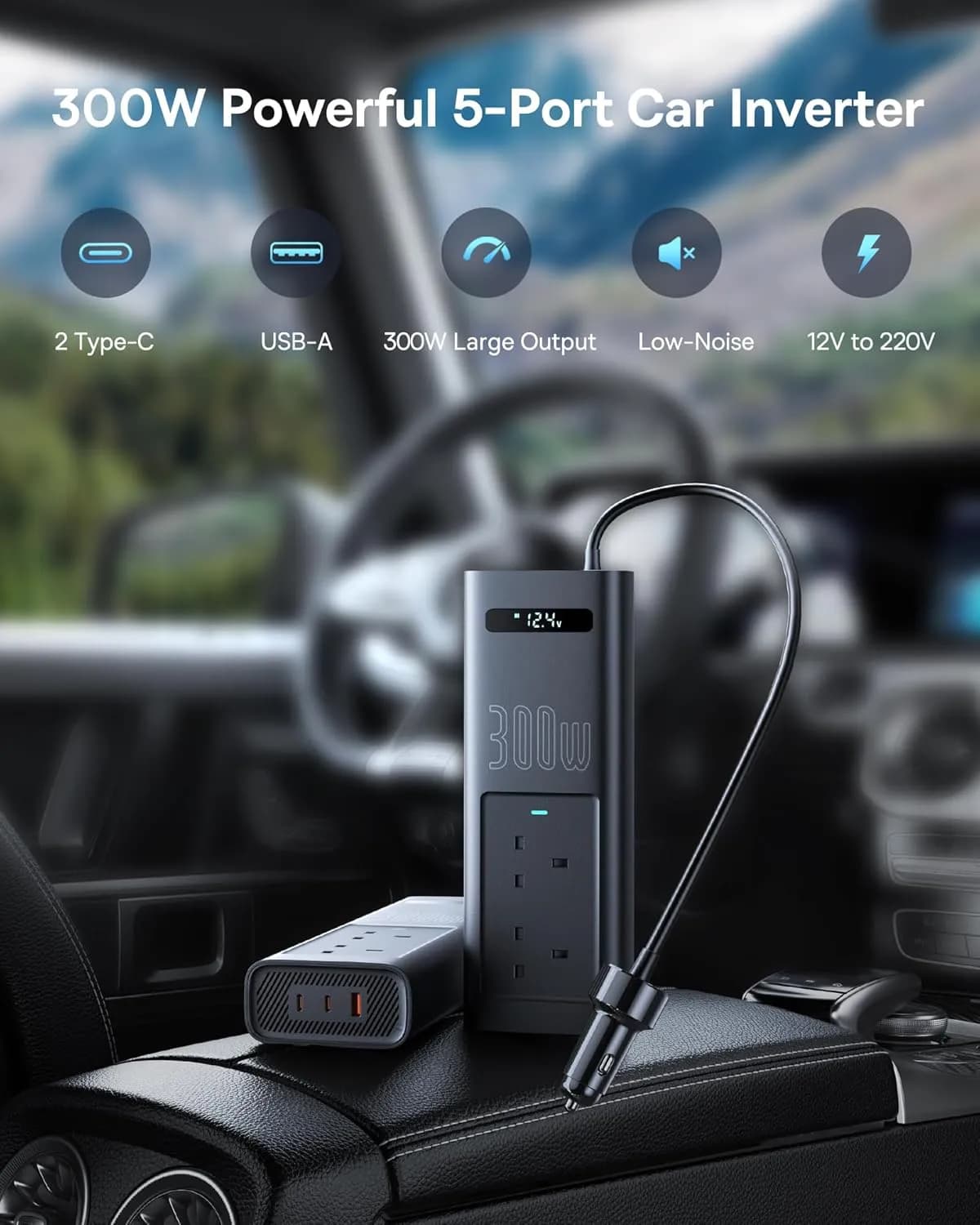 اینورتر 300 وات بیسوس Baseus 300W Car Power Inverter BS-CI30-05 — تصویر ۷