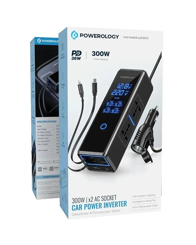 اینورتر 300 وات پاورولوژی Powerology 300W Power Inverter PWCPI300W — تصویر ۳