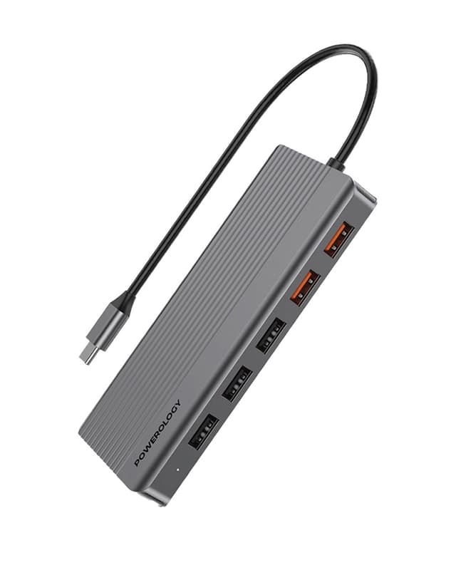 هاب دیتا 12 پورت پاورولوژی Powerology 12-In-1 USB-C HUB P121HBCGY