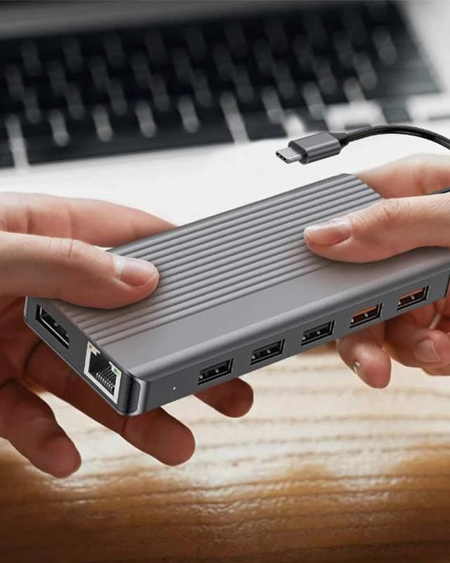 هاب دیتا 12 پورت پاورولوژی Powerology 12-In-1 USB-C HUB P121HBCGY — تصویر ۳