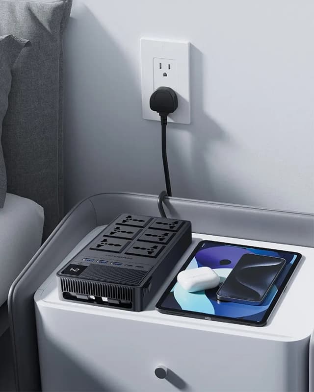 چند راهی برق پاورولوژی Powerology 2500w 6 AC Power Strip PWC030 — تصویر ۳