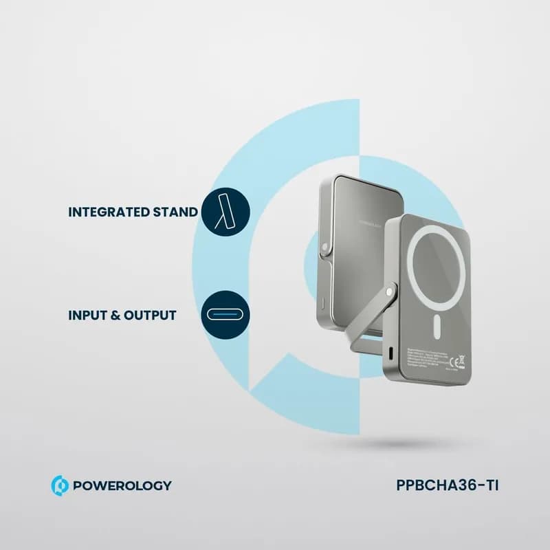 پاوربانک 10000 میلی آمپر پاورولوژی Powerology 10000mAh MagSafe Power Bank PP036 — تصویر ۴