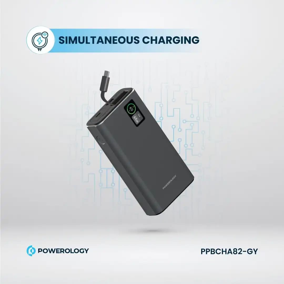 پاوربانک 20000 هزار میلی آمپر پاورولوژی Powerology Aluminum 20000mAh Power Bank PP082 — تصویر ۳