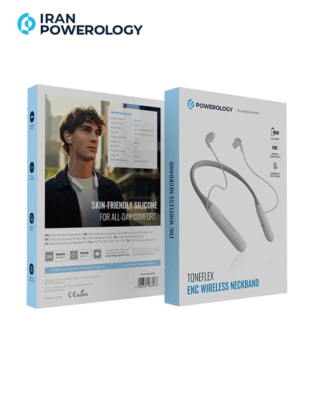هدفون گردنی پاورولوژی Powerology Toneflex ENC Wireless Neckband — تصویر ۸