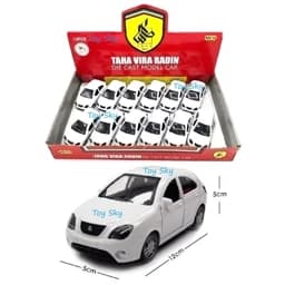 اسباب بازی - ماکت ماشین - تیبا 2 (هاچ بک) - (Hatchback) Tiba 2 - فلزی - عقبکش - دربهای جلو بازشو - رنگ سفید — تصویر ۷