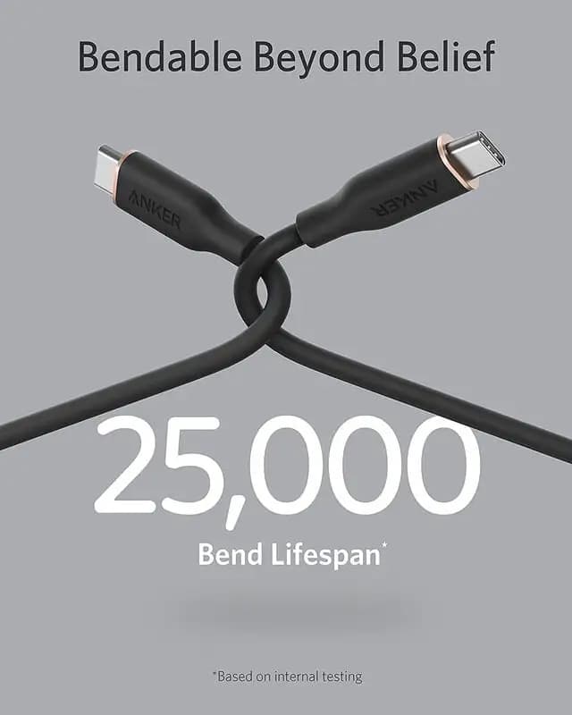 کابل شارژ USB-C به USB-C انکر Anker Powerline III Flow 1.8m Type C to C 100W Cable A8553 — تصویر ۵