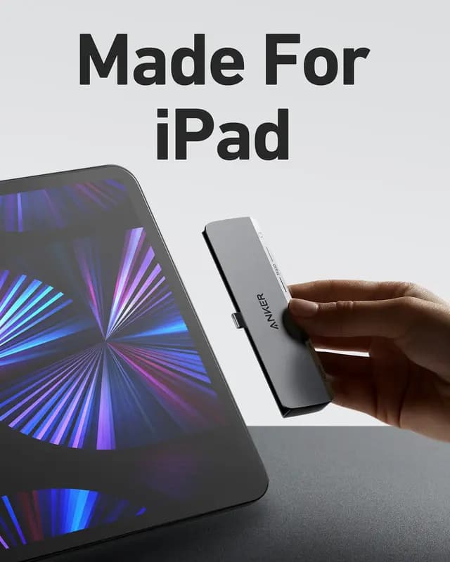 هاب دیتا 6 پورت انکر برای آیپد مدل Anker 541 USB-C Hub 6-in-1 for iPad A8363 — تصویر ۲