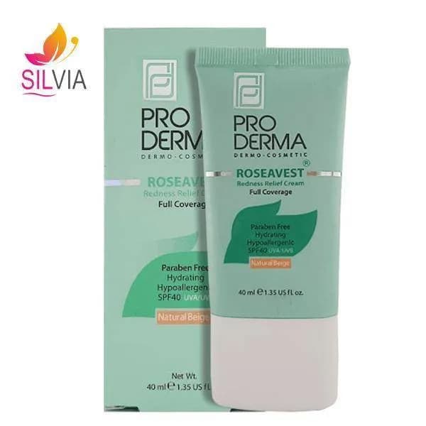 سی سی کرم پوشاننده و مرطوب کننده صورت رنگی پوست های معمولی و حساس SPF40 پرودرما (بژ طبیعی) 40 میل — تصویر ۲