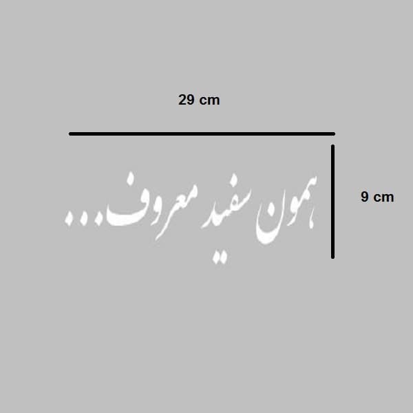 برچسب شیشه خودرو مدل صفا طرح همون سفید معروف — تصویر ۳