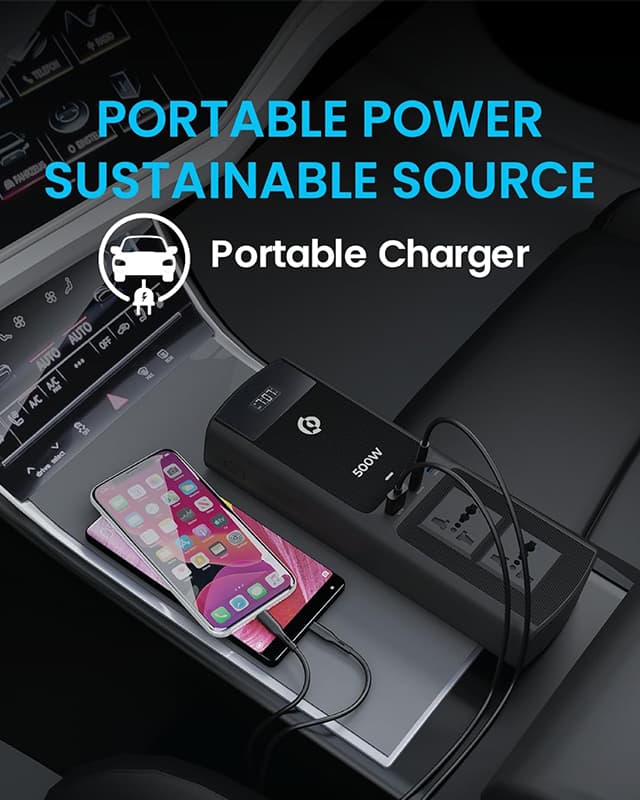 اینورتر خودرو 500 وات پاورولوژی Powerology 500W Car Inverter PCCSR008-BK — تصویر ۴