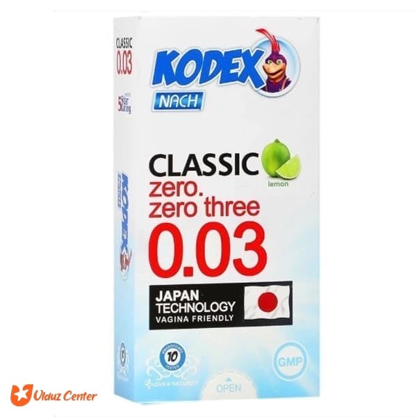 کاندوم 30 میکرون کودکس لیمو مدلClassic بسته 10عددی