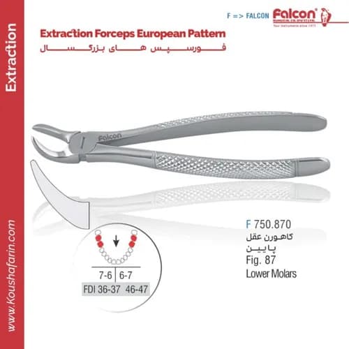 فورسپس کاهون عقل پایین // Fig. 87 // فالکن | کوشا