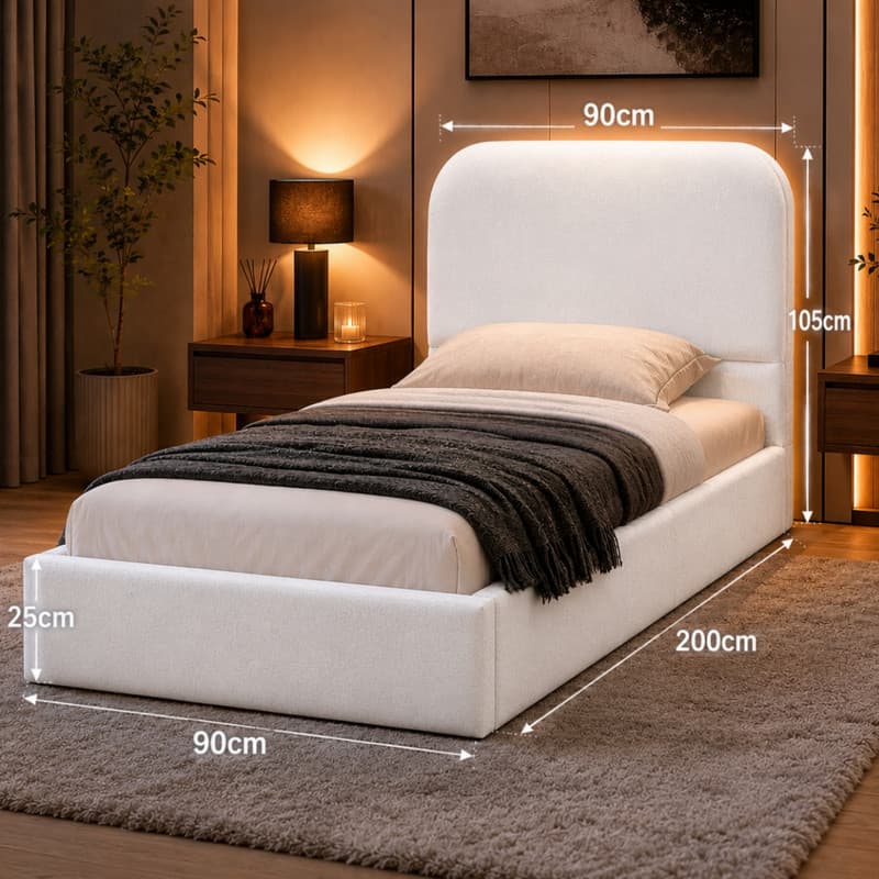 تخت خواب چوبی یک نفره مدل تدی 7844 سایز 200×90 سانتی متر — تصویر ۳