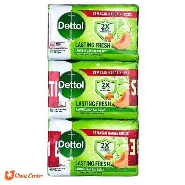 صابون آنتی باکتریال دتول با رایحه خیار و ملون بسته 6 عددی 100گرمی