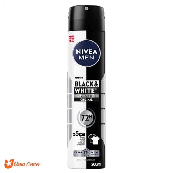 اسپری ضد تعریق بدن نیوا مردانه Black-White Orginal 72h حجم 200 میل