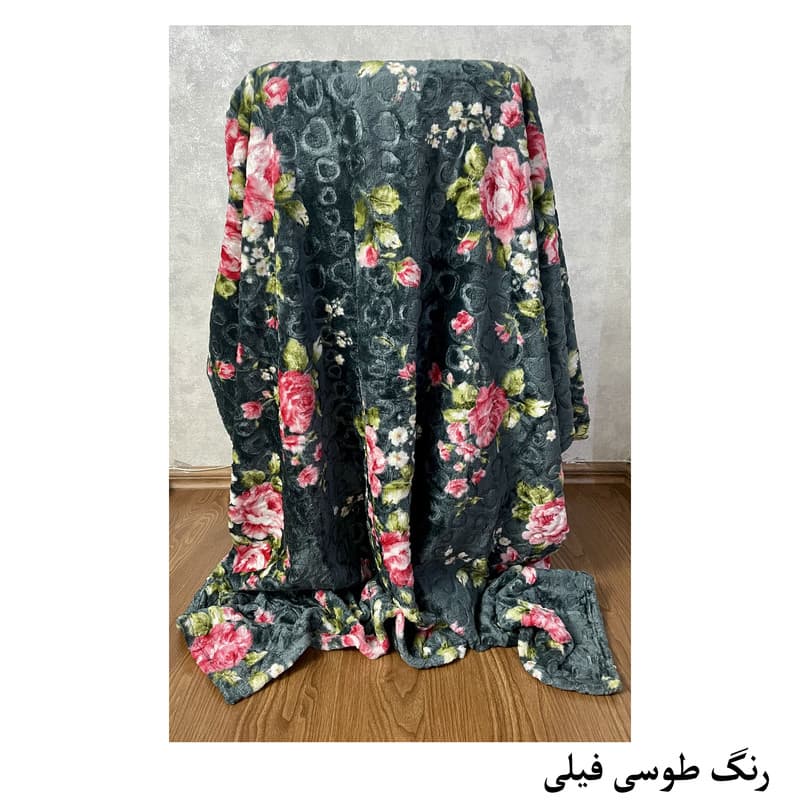 پتو 1 نفر هنرمند مدل گل ابریشمی سایز 220×160 سانتی‌متر — تصویر ۳