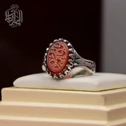 انگشتر نقره زنانه عقیق سرخ کد 550 — تصویر ۲