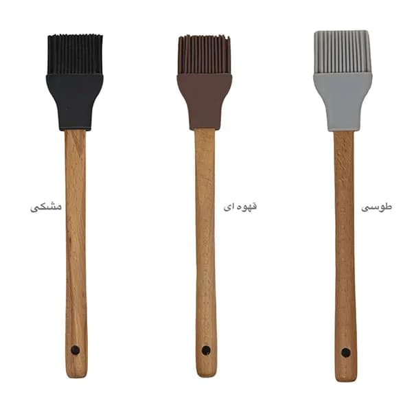 فرچه سیلیکونی مدل دسته چوبی گرد او استایل — تصویر ۴