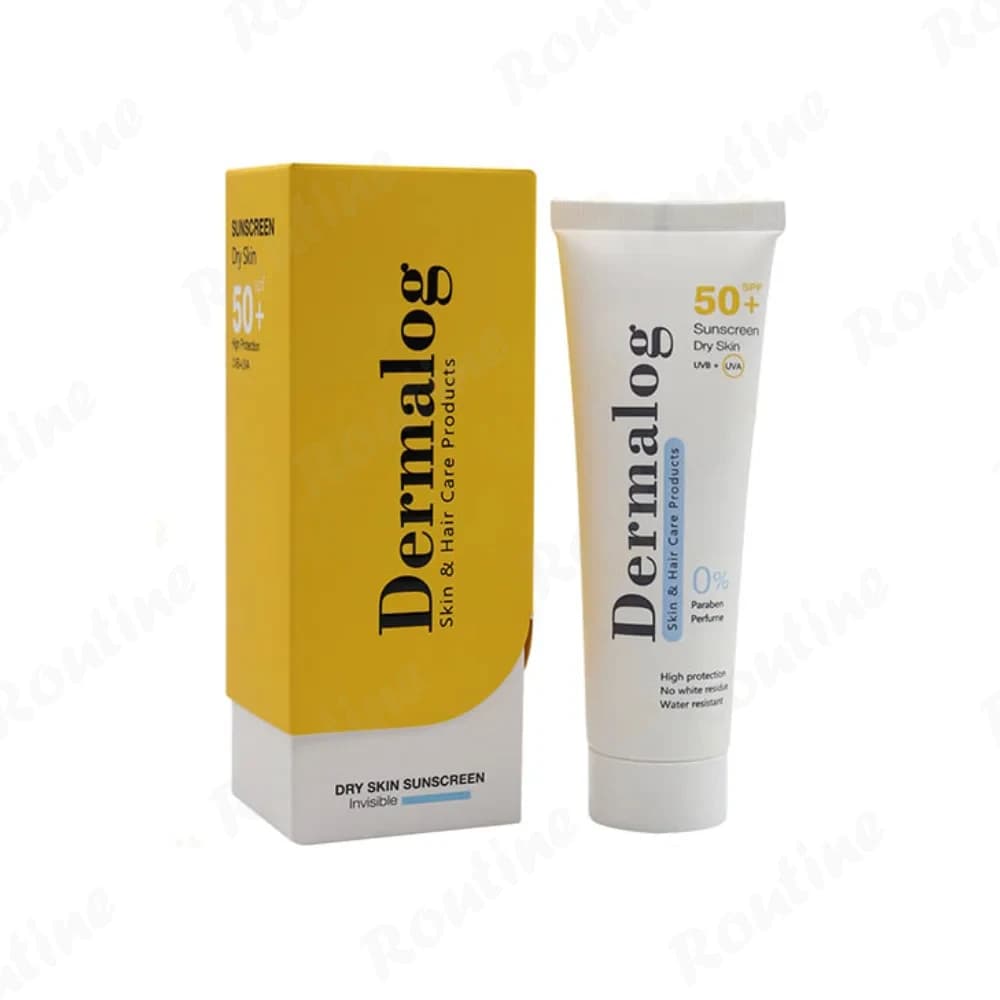 کرم ضد آفتاب بی رنگ SPF 50 پوست خشک درمالوگ — تصویر ۲