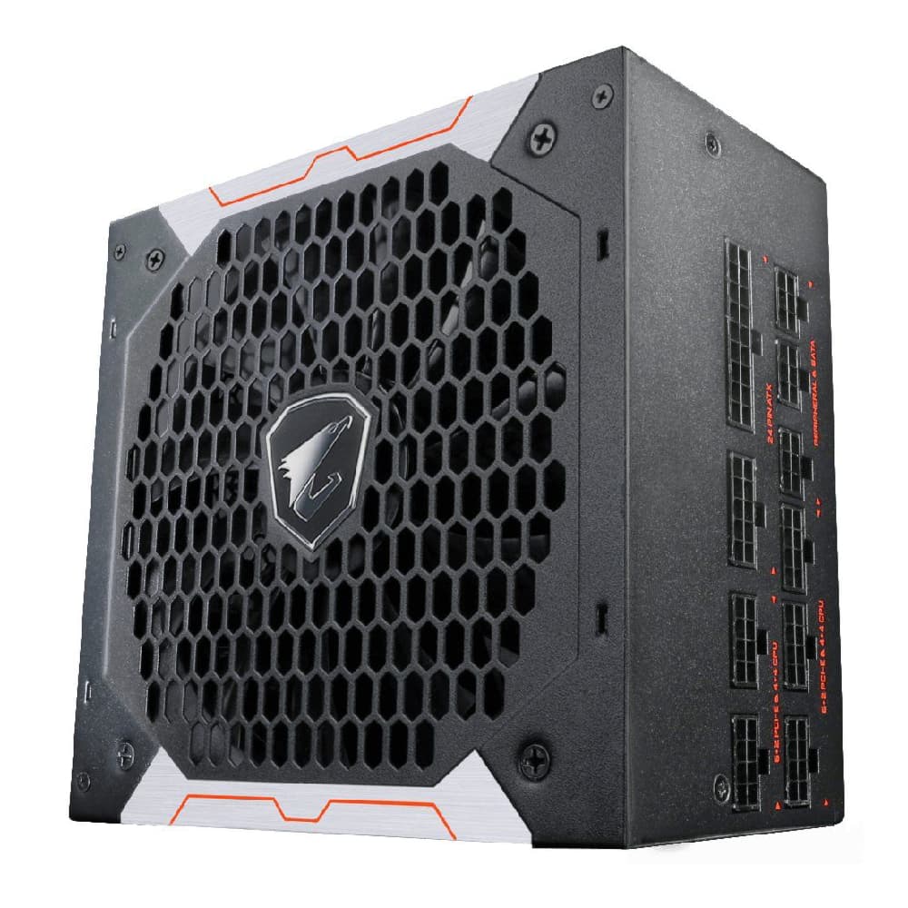 منبع تغذیه کامپیوتر گیگابایت آروس مدل GIGABYTE AORUS AP750GM FULL MADULAR کارکرده — تصویر ۴