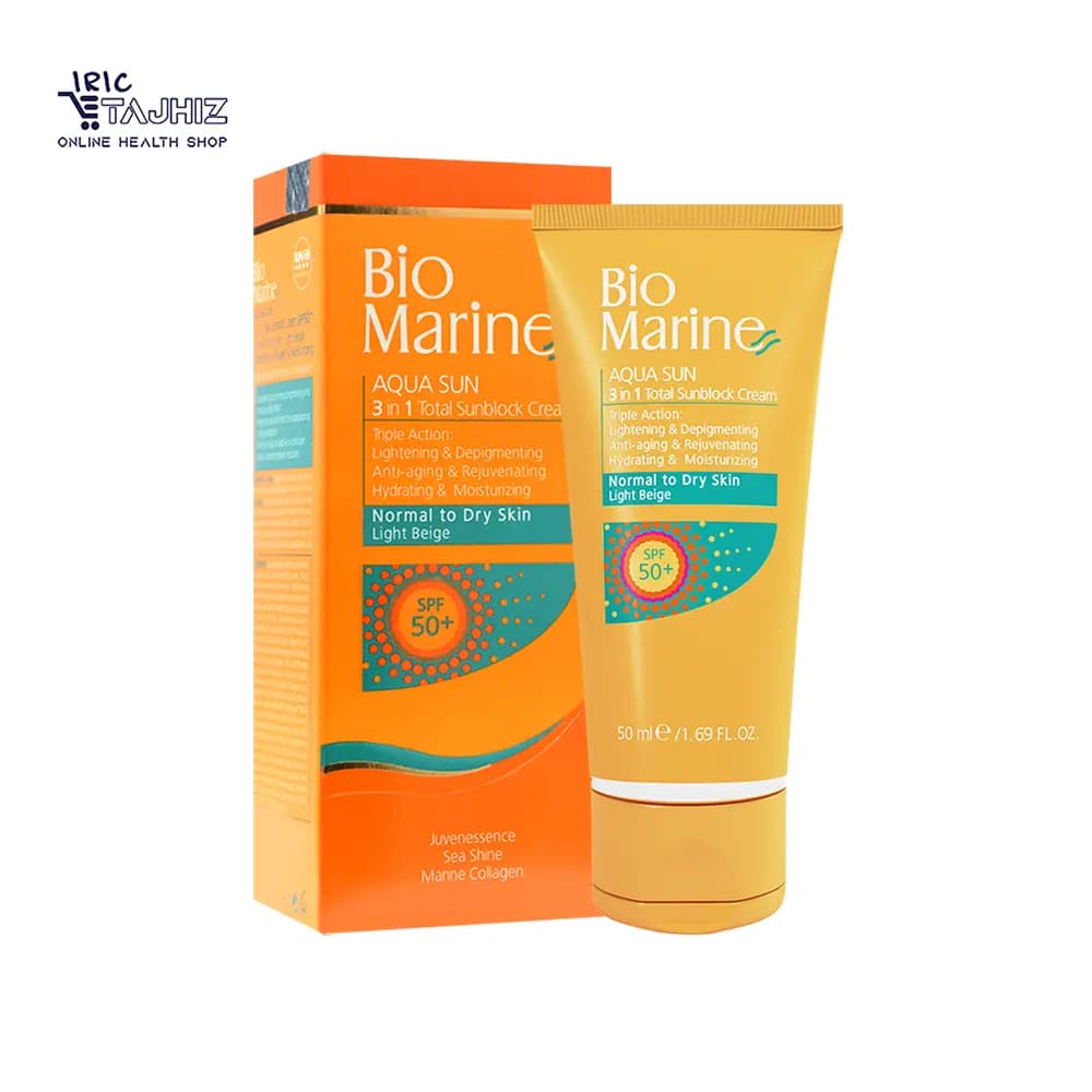 ضد آفتاب بایومارین پوست خشک رنگی بژ روشن SPF50 — تصویر ۲