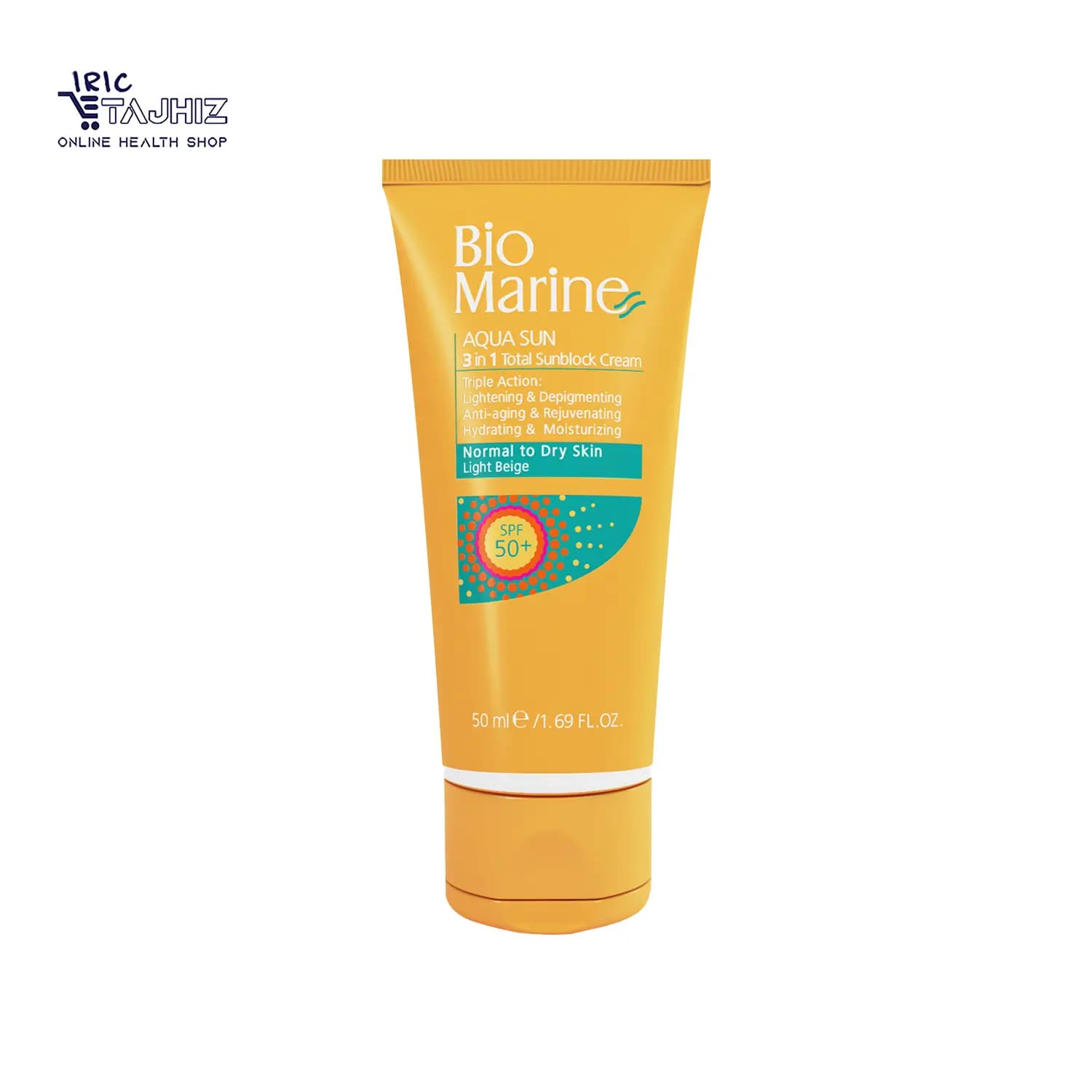 ضد آفتاب بایومارین پوست خشک رنگی بژ روشن SPF50