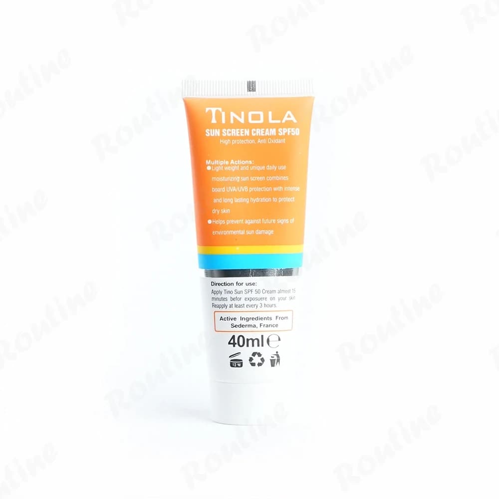 کرم ضد آفتاب بدون رنگ تینولا بیوتی SPF 50 مدل sensitive مناسب پوست‌های خشک و حساس حجم 40 میلی‌لیتر — تصویر ۲