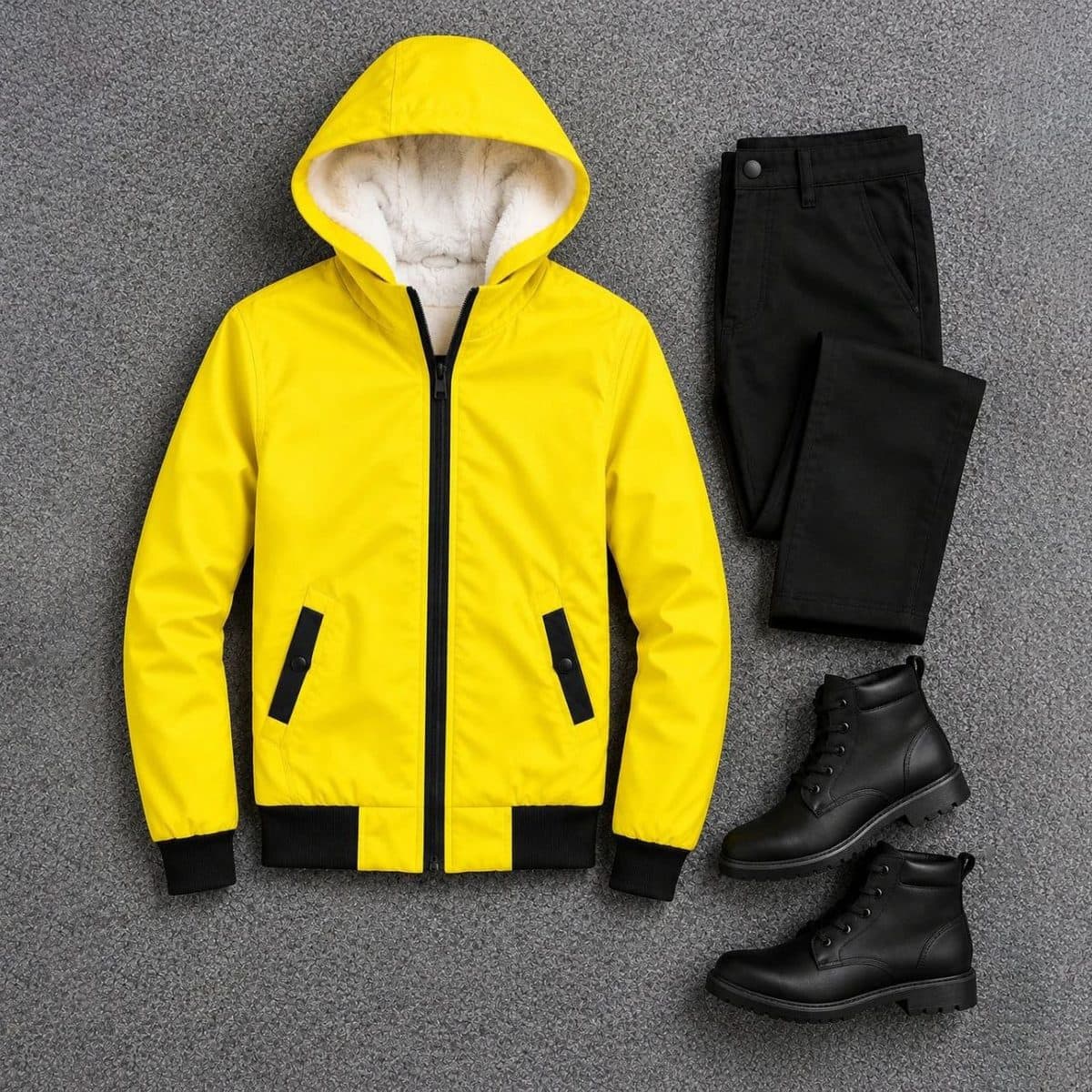 سوییشرت مردانه زرد داخل تمام خز مدل adidas — تصویر ۳