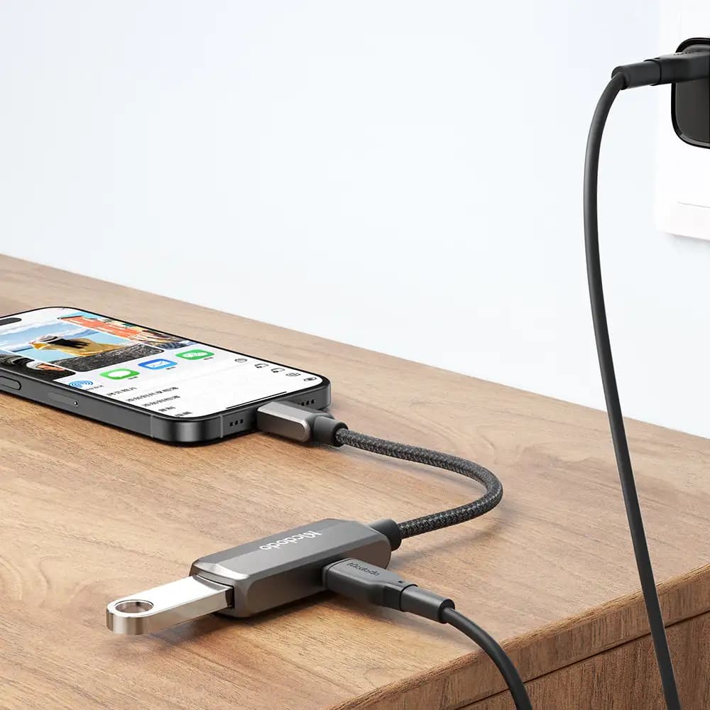 هاب تبدیل OTG مک دودو مدل CA-2830 دو کاره USB-C به USB کد 9165 — تصویر ۳