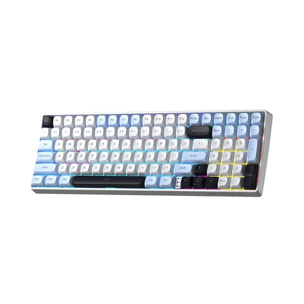 کیبورد بی سیم گیمینگ آئولا AULA S100 PRO BLACK+BLUE+WHITE BROWN SWITCH کد 9249