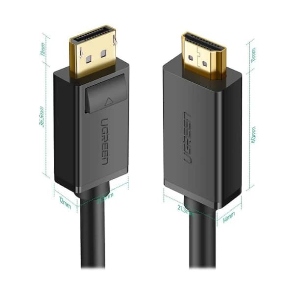 کابل تبدیل DisplayPort به HDMI یوگرین 2 متر مدل 10202 کد 8952 — تصویر ۳