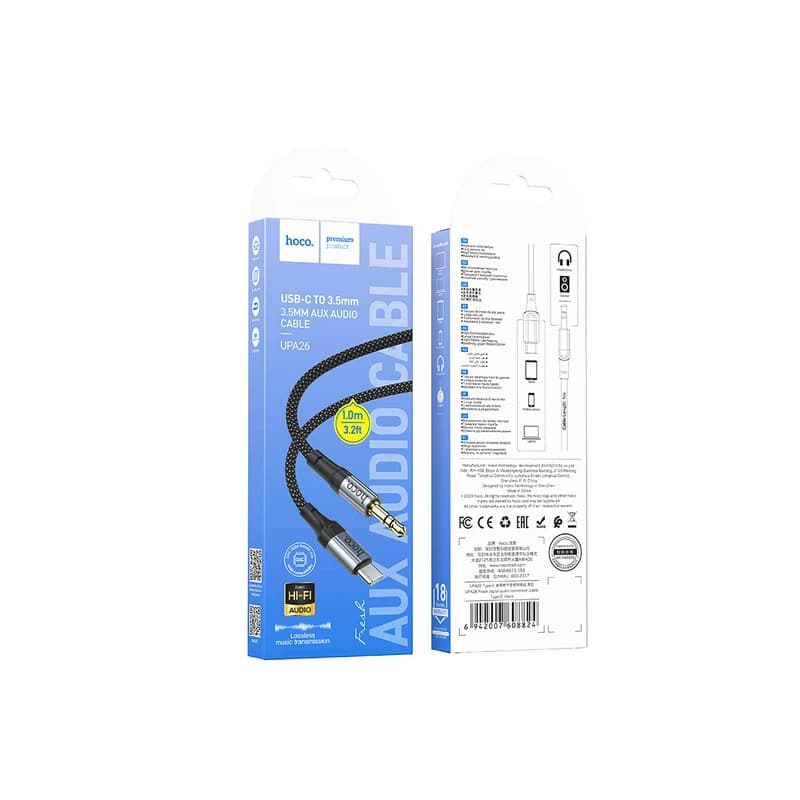 کابل تبدیل USB-C به جک 3.5 میلی متری هوکو مدل UPA26 طول 1 متر کد 9343 — تصویر ۵