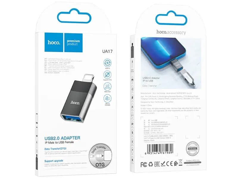 مبدل OTG لایتنینگ هوکو مدل UA17 کد 9345 — تصویر ۴
