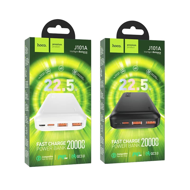 پاوربانک هوکو مدل J101A PD+QC3.0 22.5W ظرفیت 20000 میلی‌ آمپر ساعت کد 9346-9359 — تصویر ۲