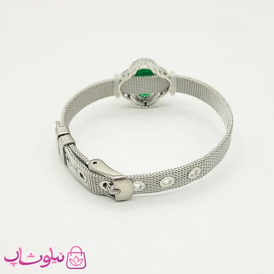 دستبند دخترانه ونکلیف طرح بند ساعت طلایی نقره ای کد 212 — تصویر ۲