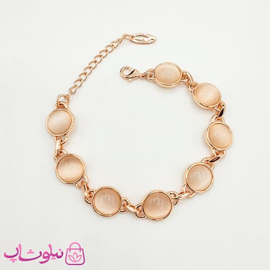 دستبند زنانه کلیو Clio رزگلد با کریستالهای دایره کد 300