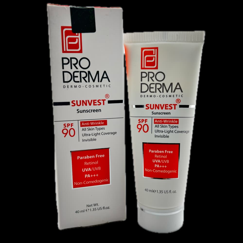 کرم ضد آفتاب SPF90+ سان وست ضد چروک بدون رنگ پرودرما PRODERMA