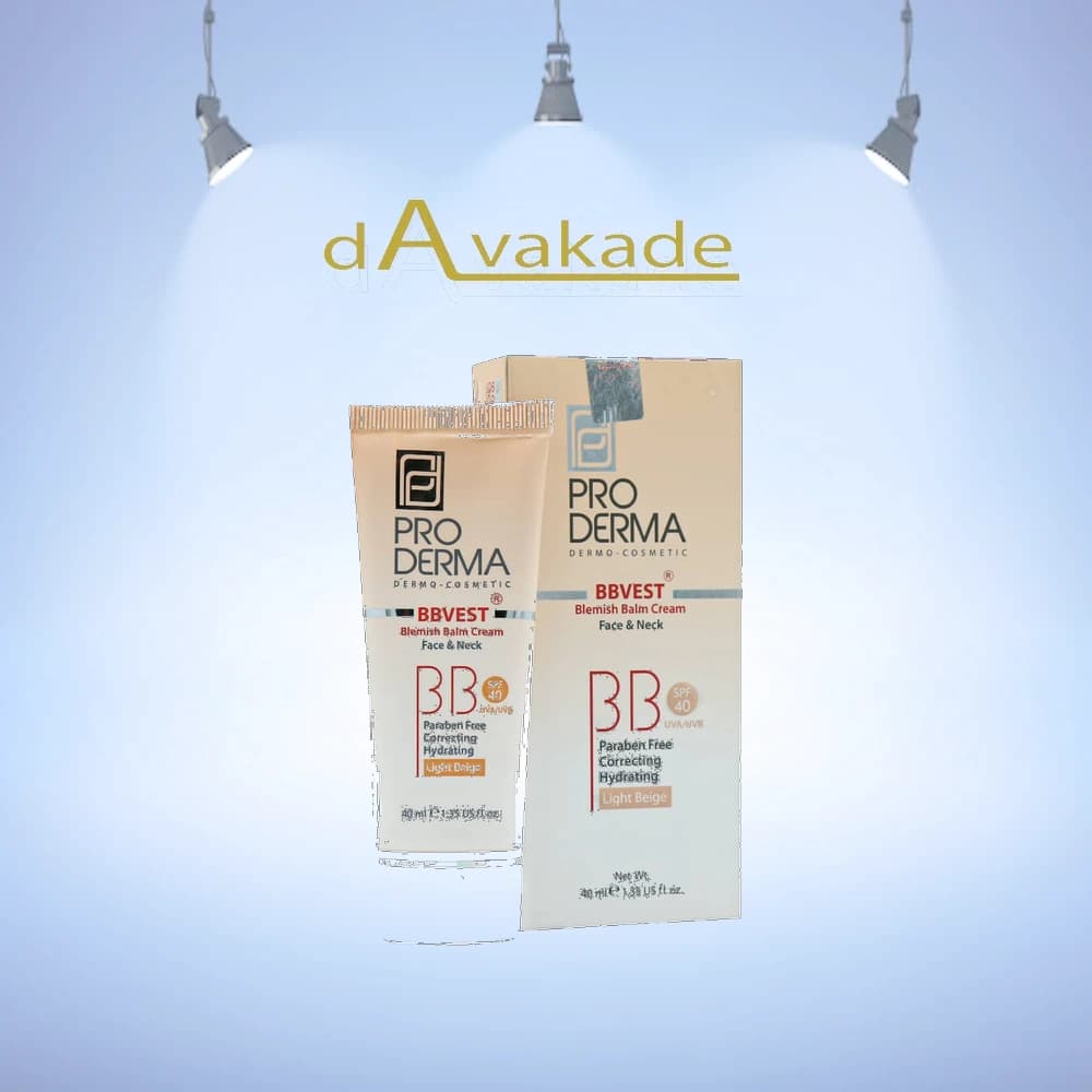 کرم BB رنگی صورت و گردن SPF40 ب ب وست رنگ روشن پرودرما PRODERMA