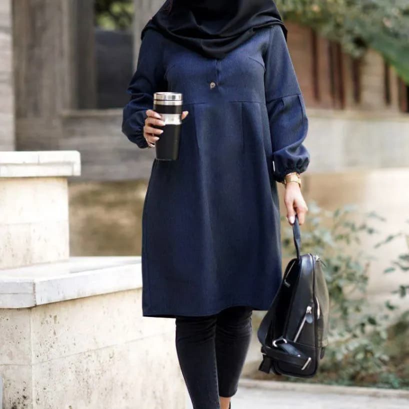 مانتو زنانه مدل شادی جنس پرشیا سایز 1 و 2 رنگ مشکی طوسی نسکافه ای سرمه ای — تصویر ۸