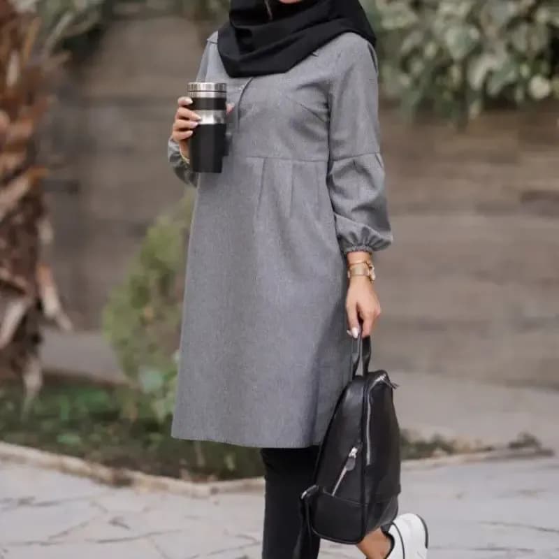مانتو زنانه مدل شادی جنس پرشیا سایز 1 و 2 رنگ مشکی طوسی نسکافه ای سرمه ای — تصویر ۴