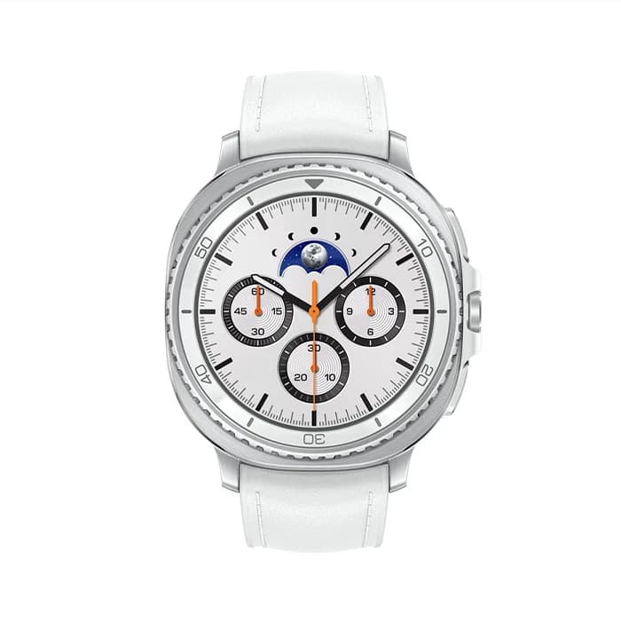 ساعت هوشمند SAMSUNG مدل Galaxy Watch 8 Classic بند چرمی – رنگ سفید — تصویر ۲